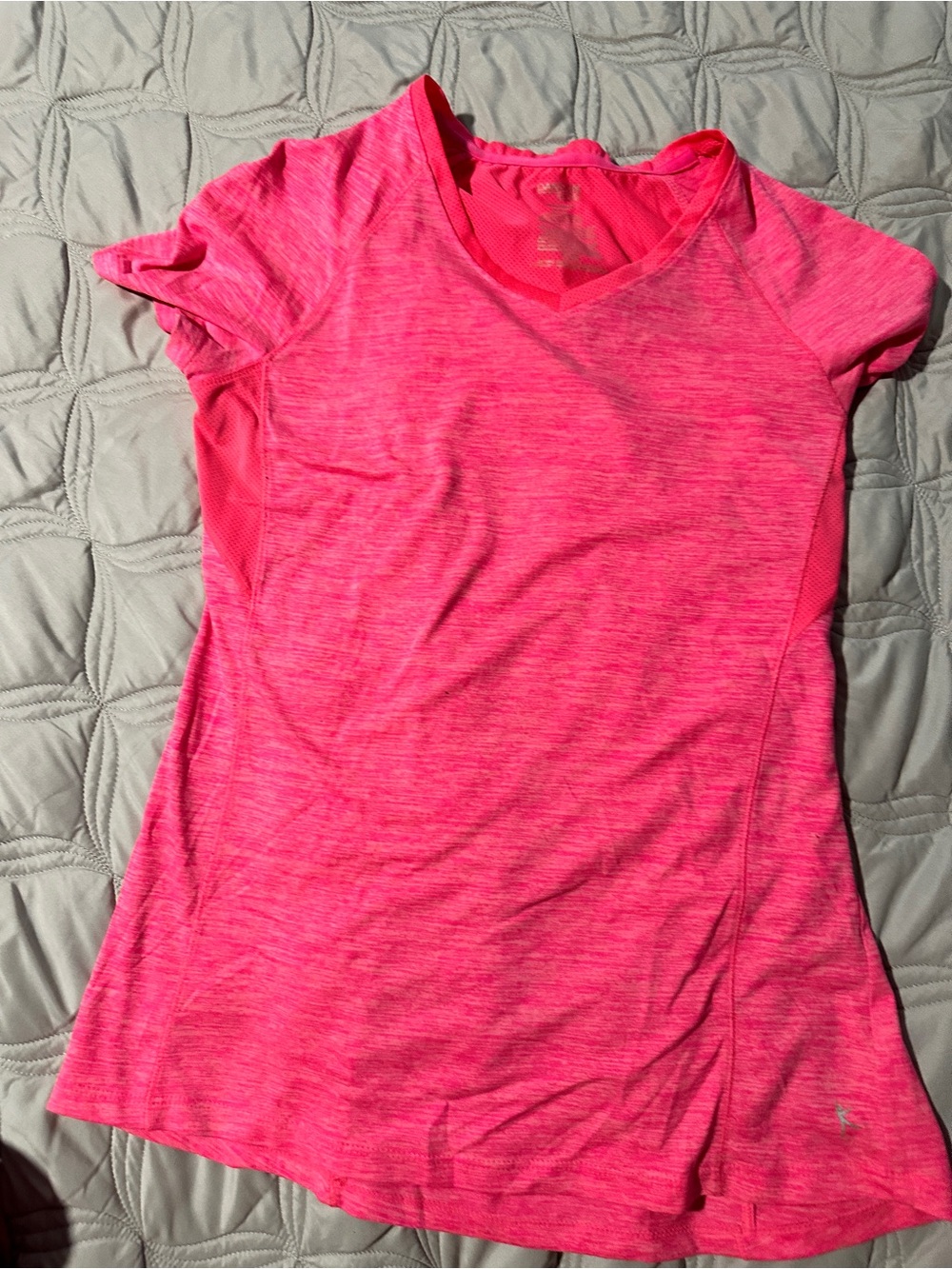 Women's Short Sleeve V-Neck Tee in Hot Pink
